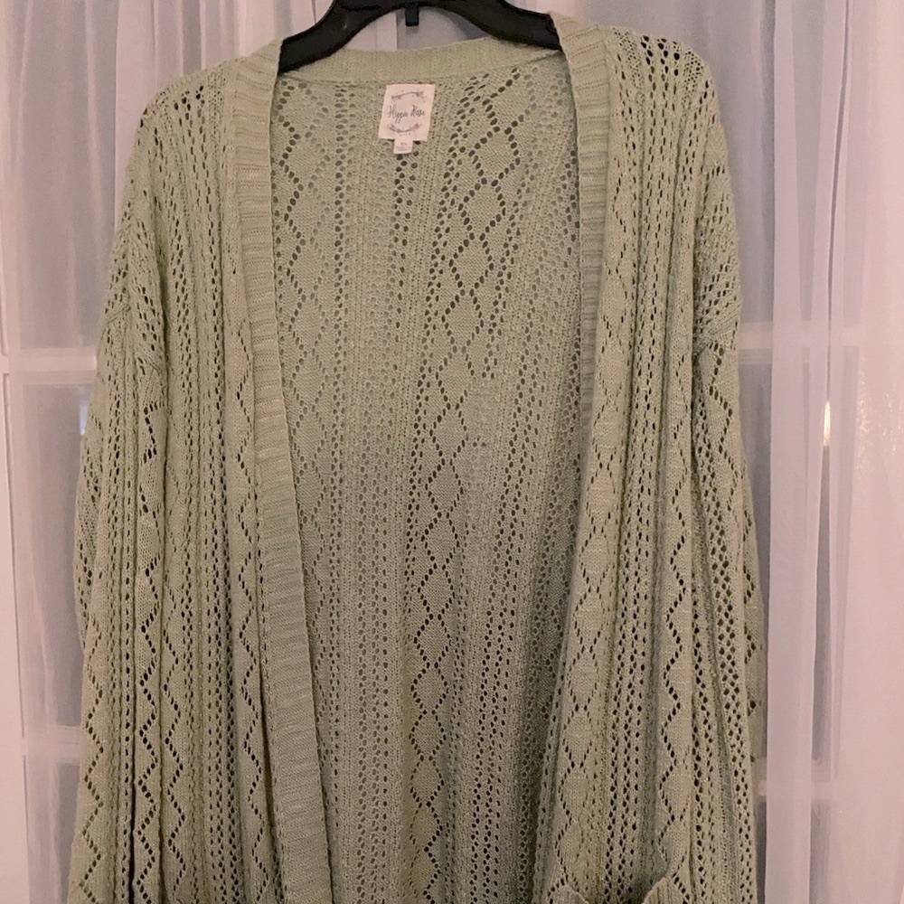 Hippie Rose Sage Knit Cardigan - Picture 2 of 3